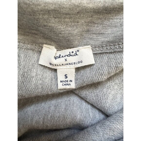 Splendid x Cella Jane Gray Long Sleeve Off the Shoulder Jumpsuit Women Size S - Picture 6 of 8